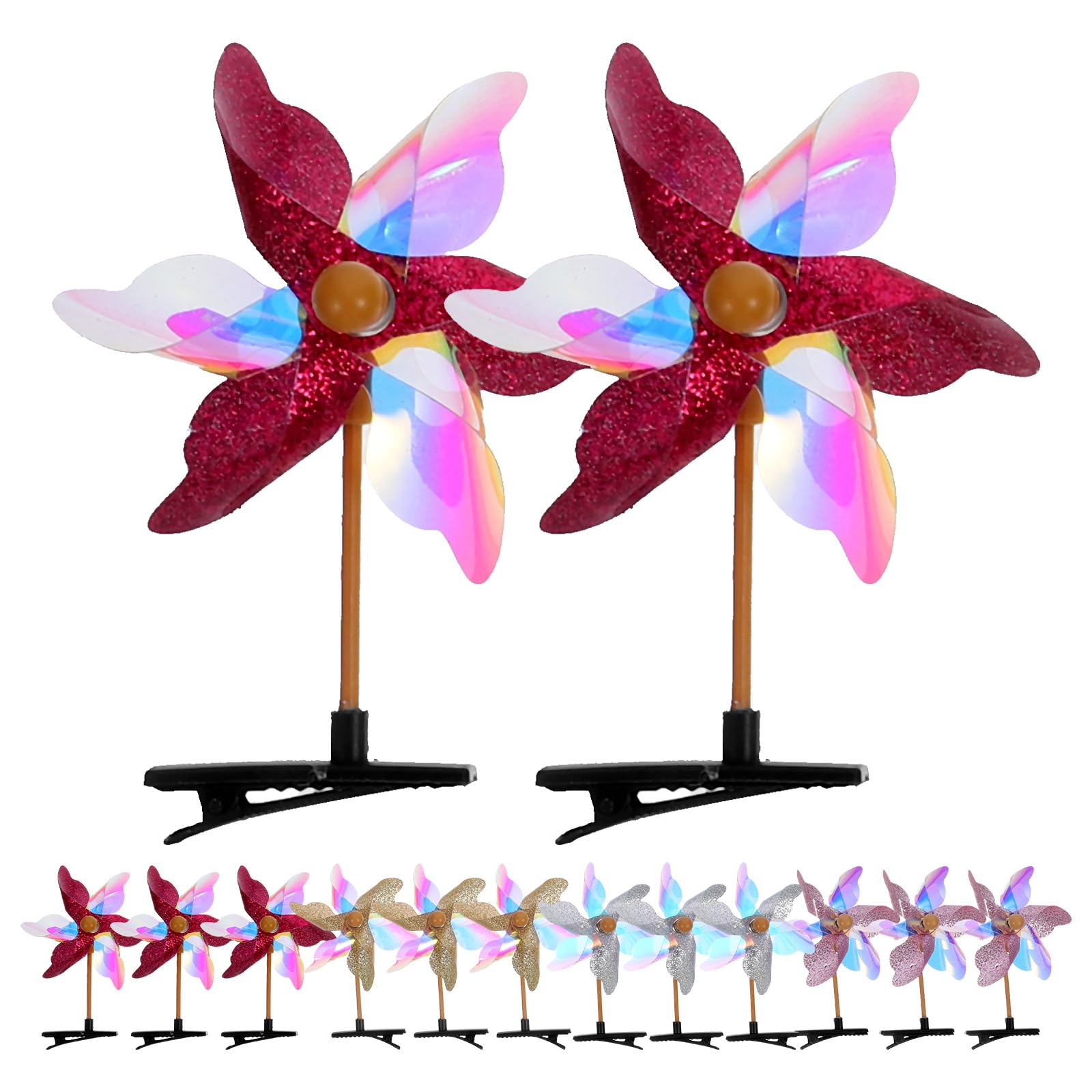 24pcs Hair Clips for Women Girls Colorful Pinwheel Barrettes Hair Accessories Amazon.com : Garneck Set of 24 Pin Wheel Hair Clips Girls  main image 3