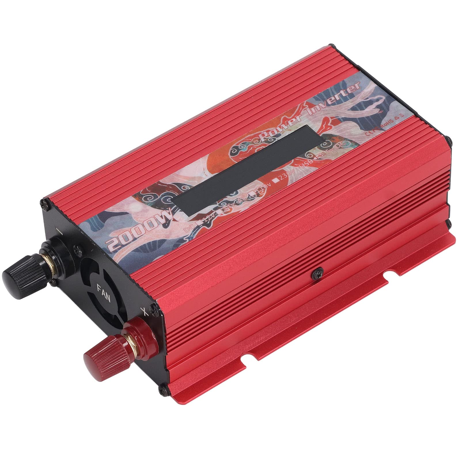 Convertidor de Corriente, Pantalla LCD Solar del Inversor de Corriente del Coche de CC a CA de 2000 W para Cámaras (DC24V)