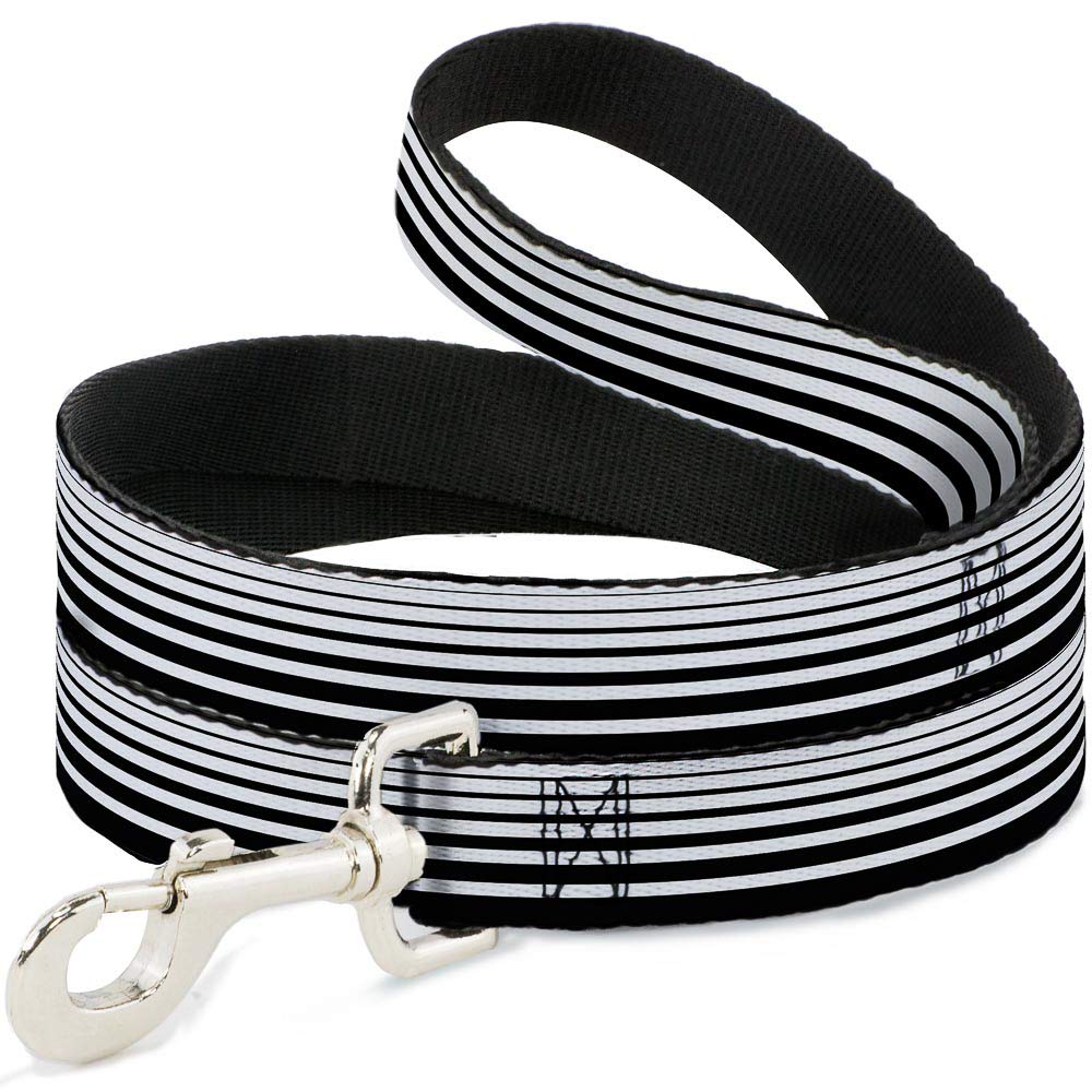 Laisse pour chien Buckle Down à rayures noir et blanc 1,2m