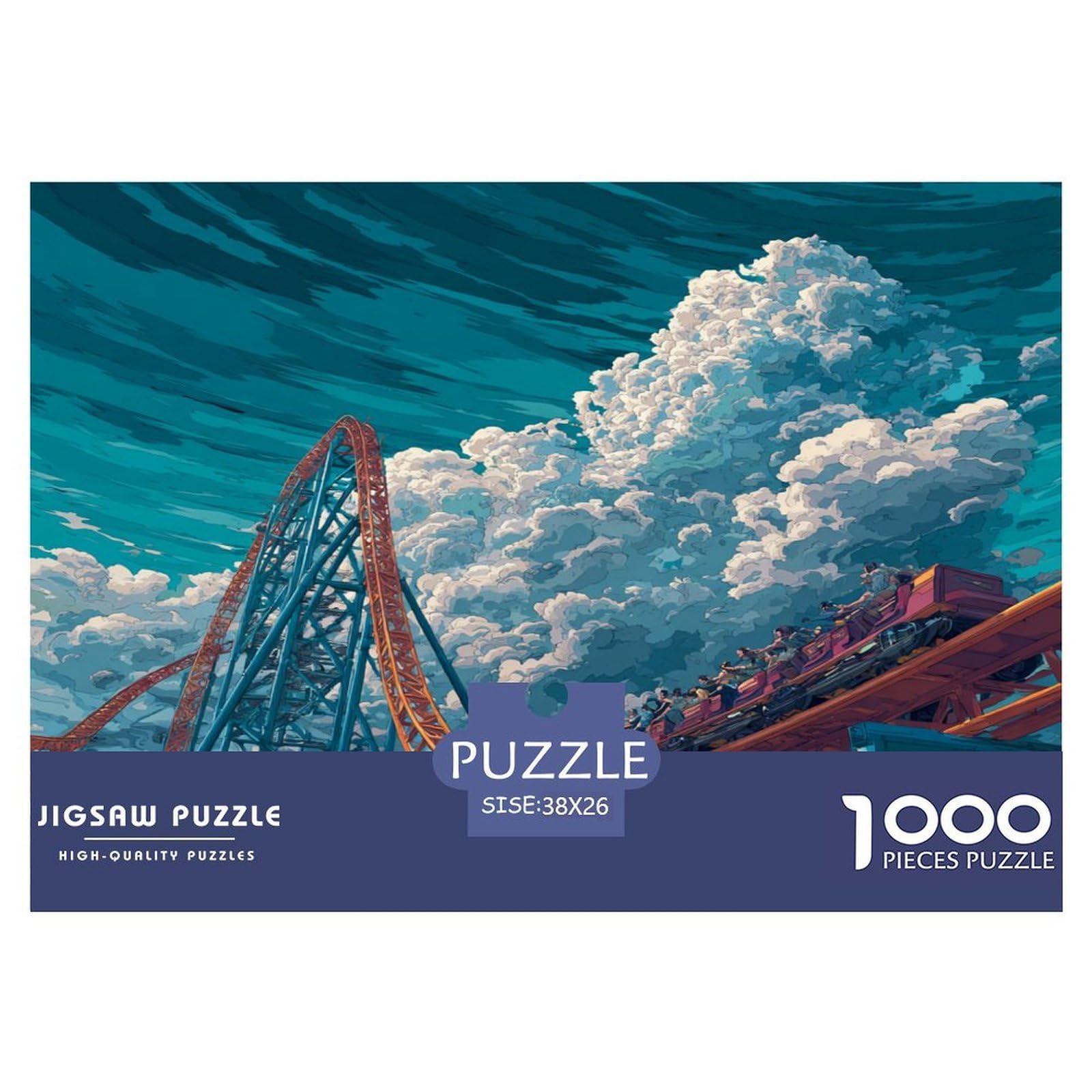 1000 Pieces Roller Coaster Educational Games Puzzle: Jigsaw Puzzles Fun Challenge for Adults, Home Decor Jigsaw 38x26cm/1000pcs — image 1