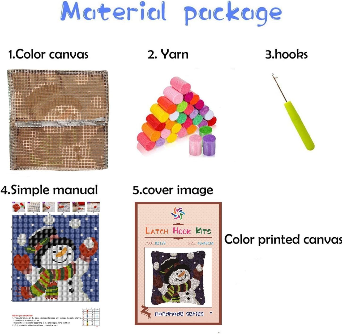 Kit Per Cuscino Con Gancio A Scatto 43x43 Cm - DIY Per Principianti E Adulti - Foto 13