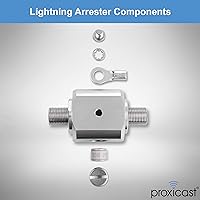 Vista 7 de Proxicast Arrestador/Supresor de Rayos Coaxial con Conectores Hembra F de 75 Ohmios - Protector de Sobretensiones de Cable Coaxial de Grado