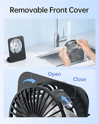 Miniatura 7 de TriPole Ventilador de escritorio pequeño ventilador portátil de 2000 mAh batería recargable ultra silencioso de 4.5 pulgadas, mini ventilador de