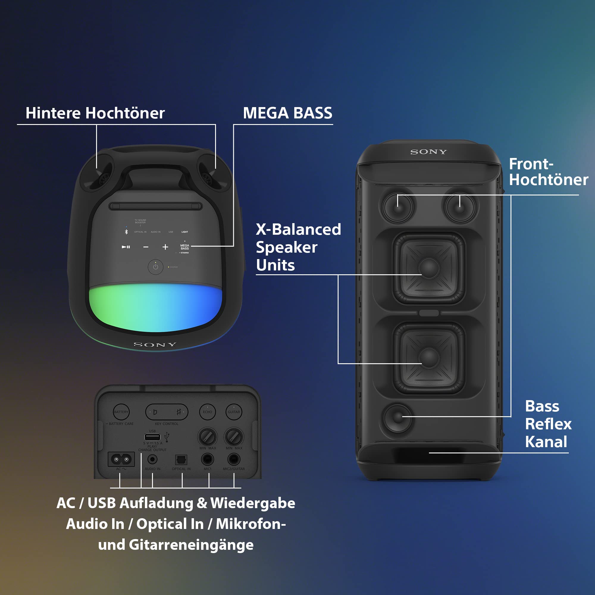 Sony SRS-XV800 Party-Lautsprecher Stereo (Bluetooth – Bild 7