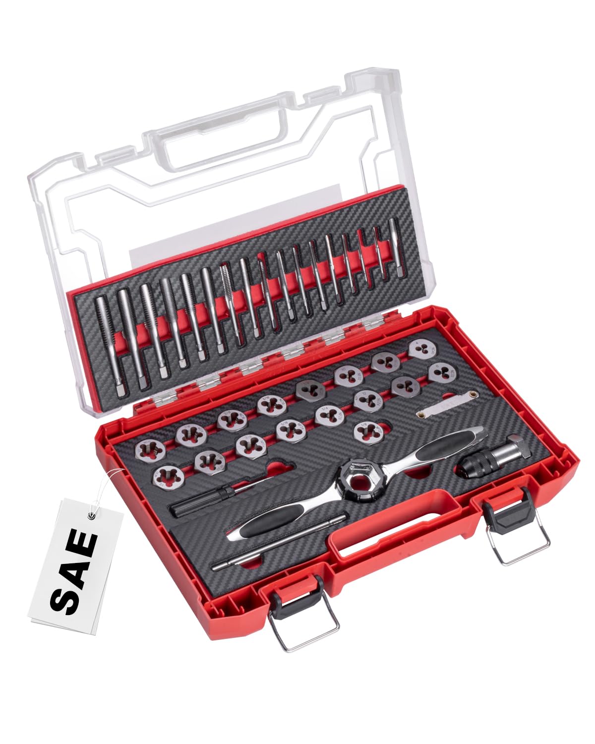 ROTATION 39-Piece SAE Tap and Die Set, Professional Threading Tool Kit for Internal & External Threads with Double-Layer Storage Case