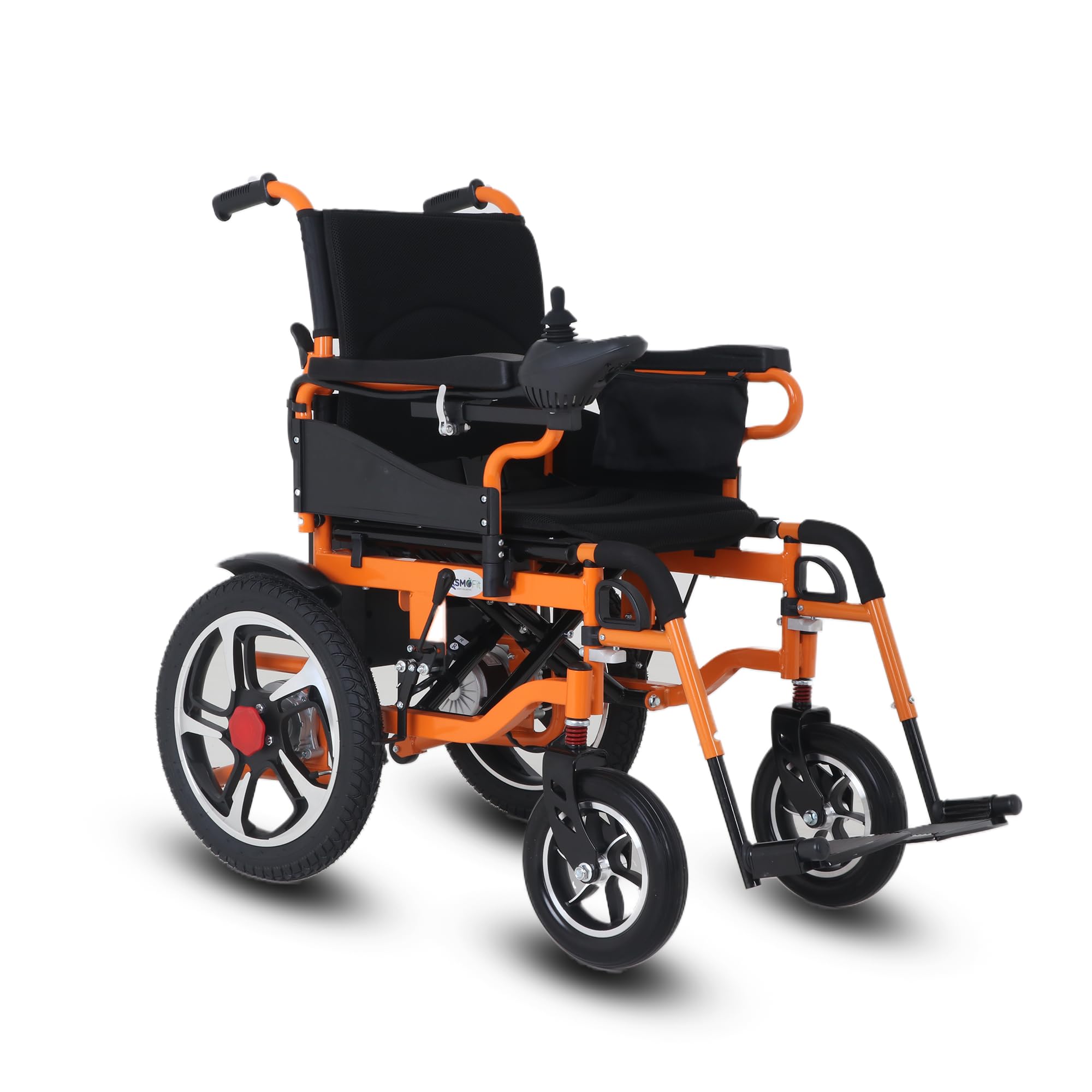 Asmofit Zipmax Foldable Electric Wheelchair for Seniors | 360° Joystick Control, Lightweight, Anti-Tipper Wheels, Flip-Up Armrests, Reliable Side Brake, and 24V 12AH Battery for Enhanced Mobility Power Wheelchair