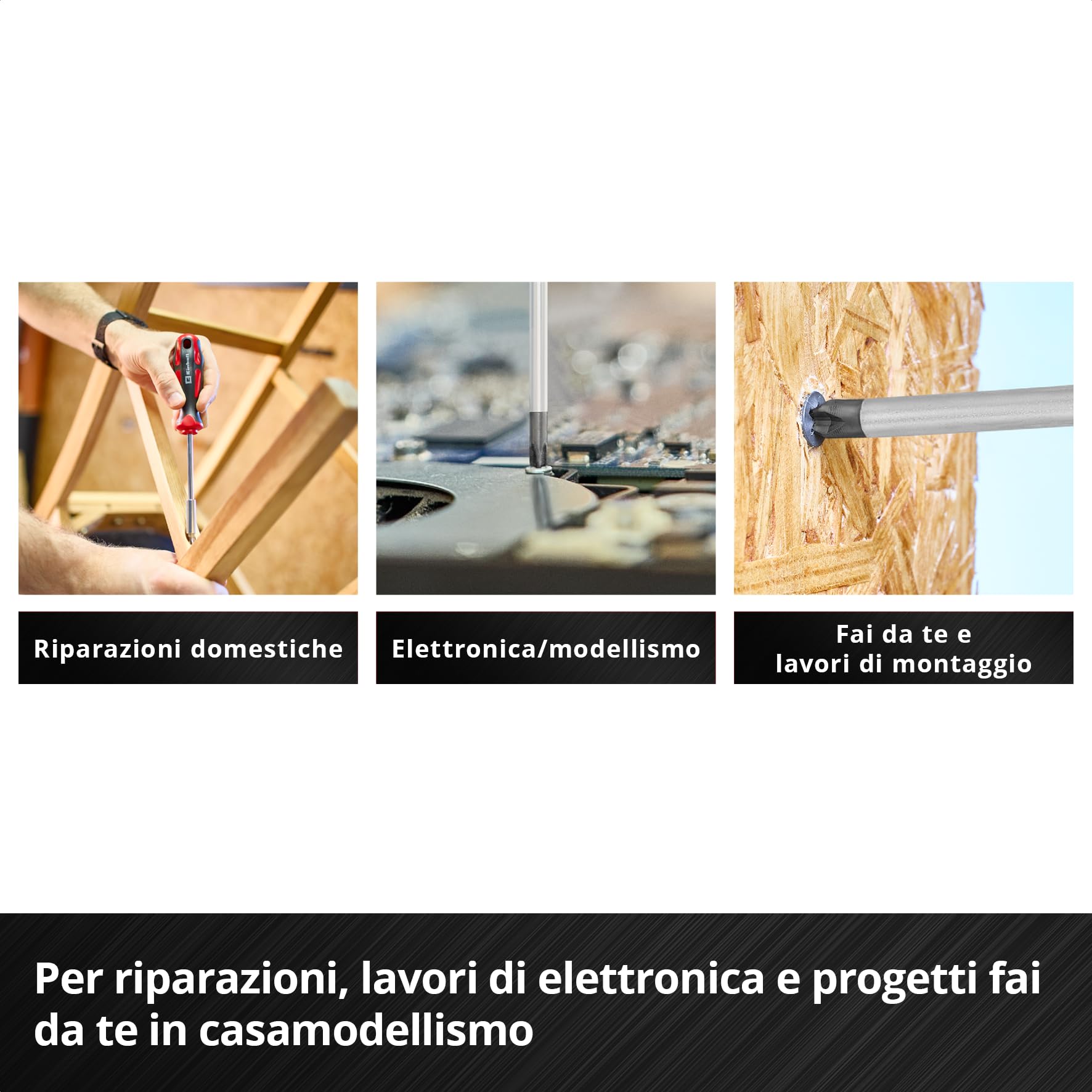 Einhell E-Case inserto portautensili 17 pezzi set di cacciaviti | Cacciaviti per carburatore | meccanica di precisione | calotta di battuta | profilo Torx | acciaio CrV | sistema E-Case