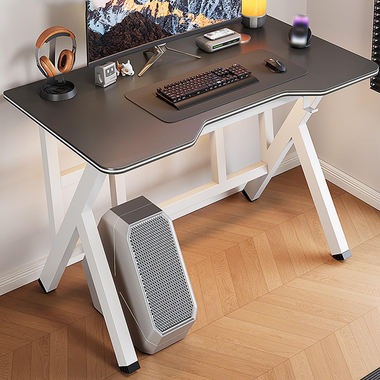 Bureau de jeu 100 cm avec surface en fibre de carbone et crochet pour casque inclus