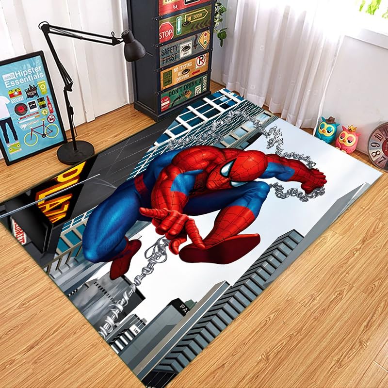 Spidey Kawaii Rug Anime Carpet Cute Rugs for Bedroom Aesthetic Soft Carpet Decorative Rug for Indoor Outdoor 62 * 39in (Spidey)