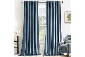 MIULEE Velvet Curtains: Sumptuous Light Blue Velvet Drapes for Enhanced Ambiance