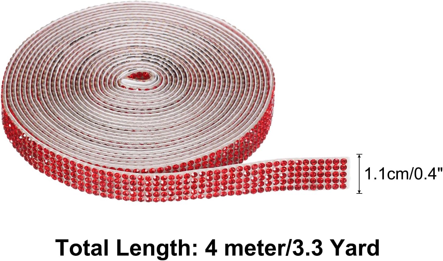 uxcell Crystal Rhinestone Ribbon showing 4 yard length and 1.1 cm width