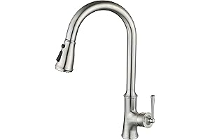 Teekia Brushed Nickel Kitchen Faucet with 3 Mode Pull Down Sprayer