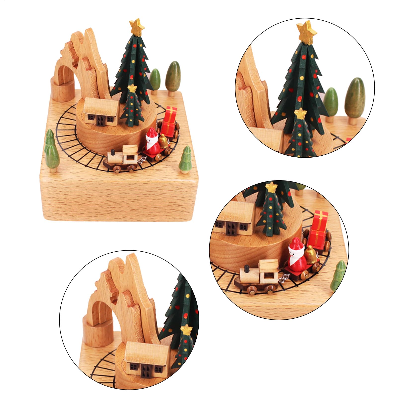 Generico Carillon per Albero di Natale - Carillon in Legno,Divertenti | Giocattoli per Bambini, Carillon Creativo, Decorazioni Natalizie rotanti per la casa, Feste, Capodanno