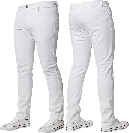 BRAND KRUZE Mens Stretch Slim Fit Chino Trousers Casual Work Jeans Pants