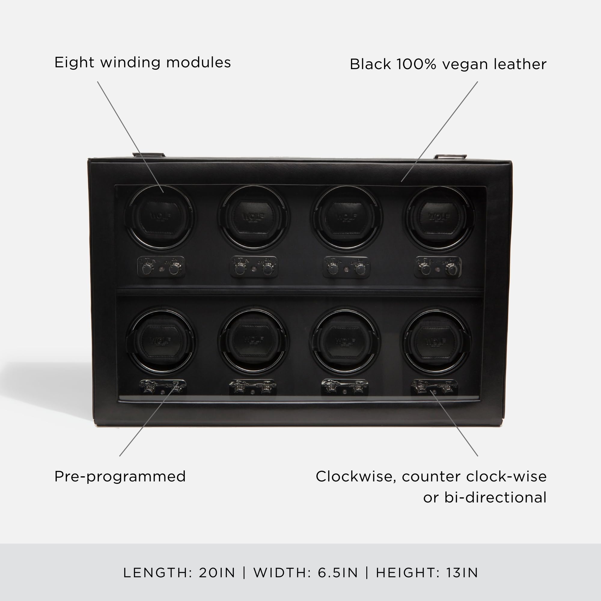 Amazon.com: WOLF Heritage 8-Piece Winder with Glass Cover, Black