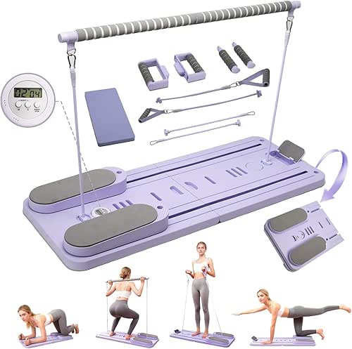 Pilates Board, Foldable Pilates Reformer Kit,Portable Pilates Machine for Women