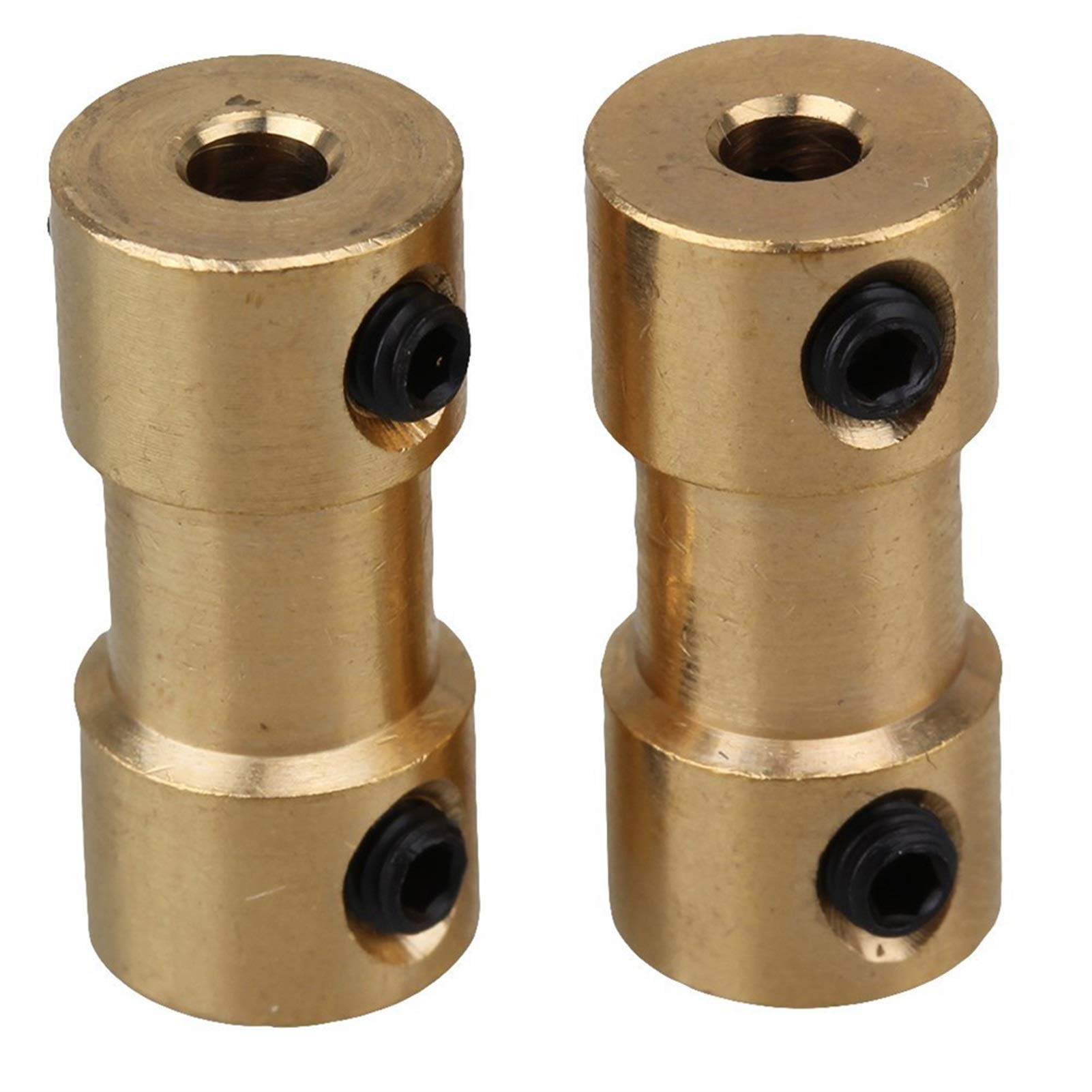 WAAZVXS Coupler 2/2.3/3/3.17/4/5/6mm Brass Rigid Shaft Connector for Motor Transmission Connector with Screws Wrench (Inner Diameter : 2.3mm 3mm 2pcs)
