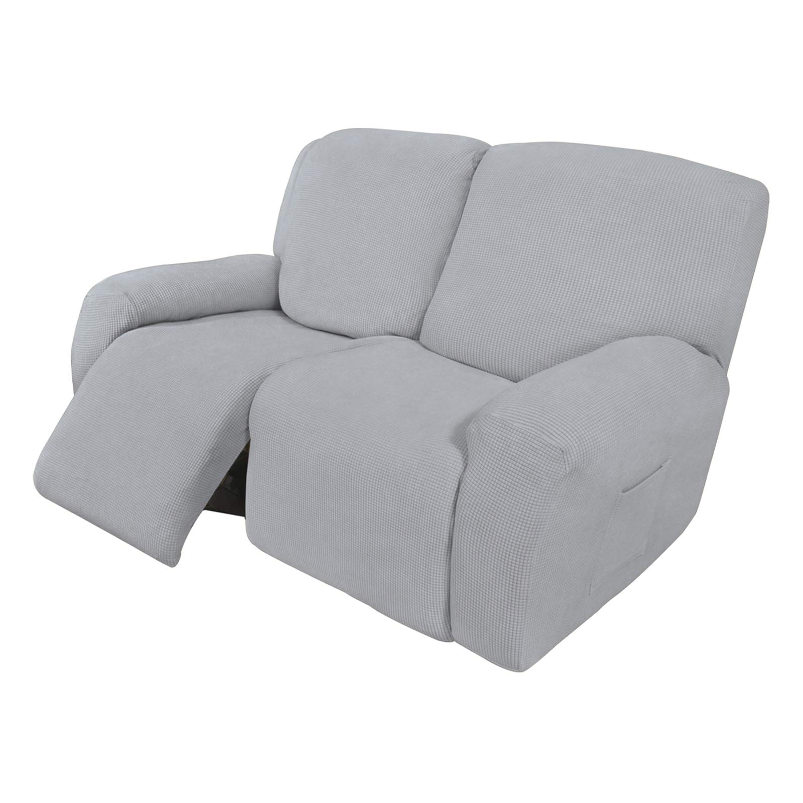 Easy-Going 6 Pieces RV Recliner Loveseat Sofa Slipcover Silver Gray