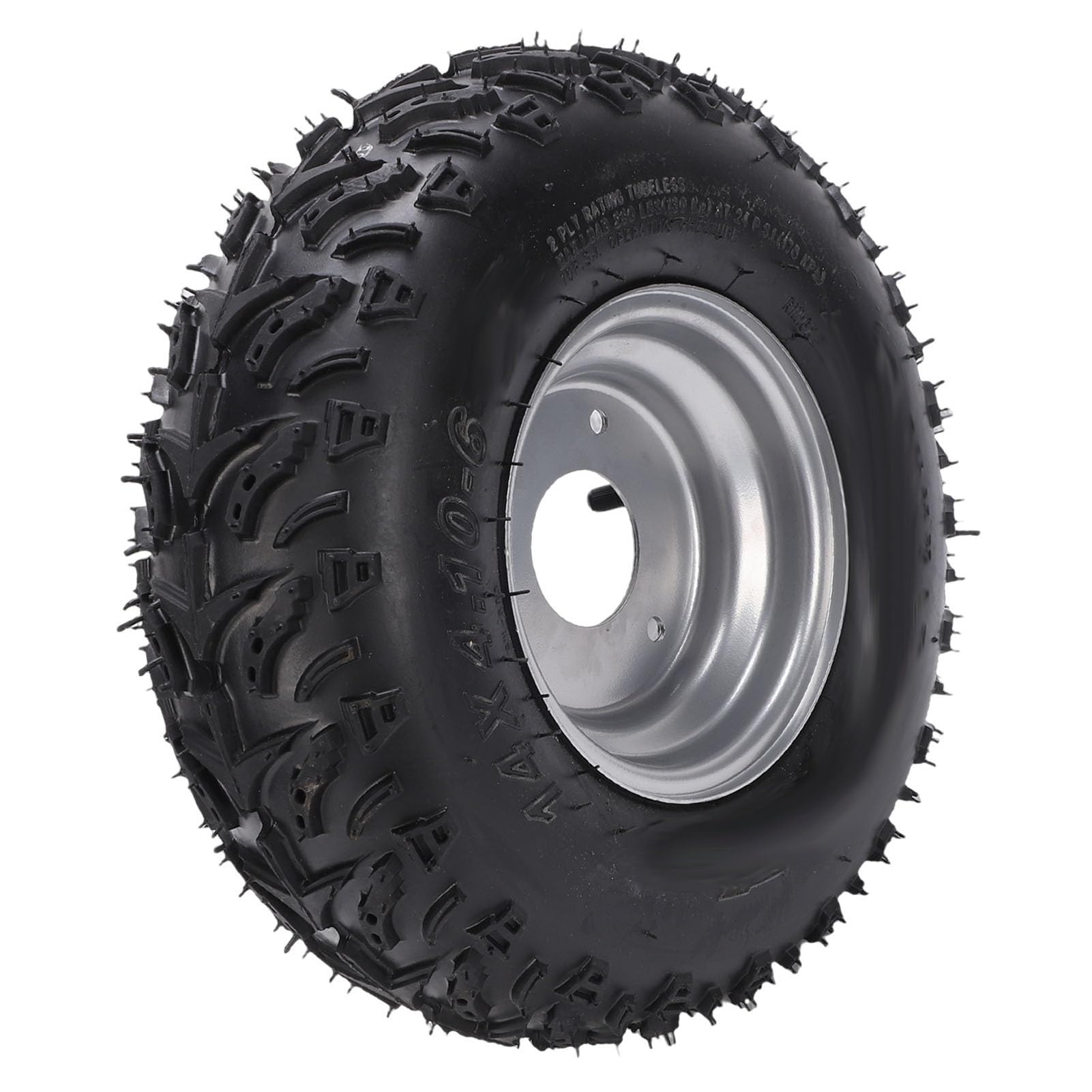 Keenso Llanta de Rueda 14x4.10-6 Conjunto de Neumático Caucho Metal 3 Orificios Neumático 14x4.10-6 con Llanta Agarre Grueso de la Banda de Rodadura para ATV Go Kart Barredora de Nieve Cortacésped