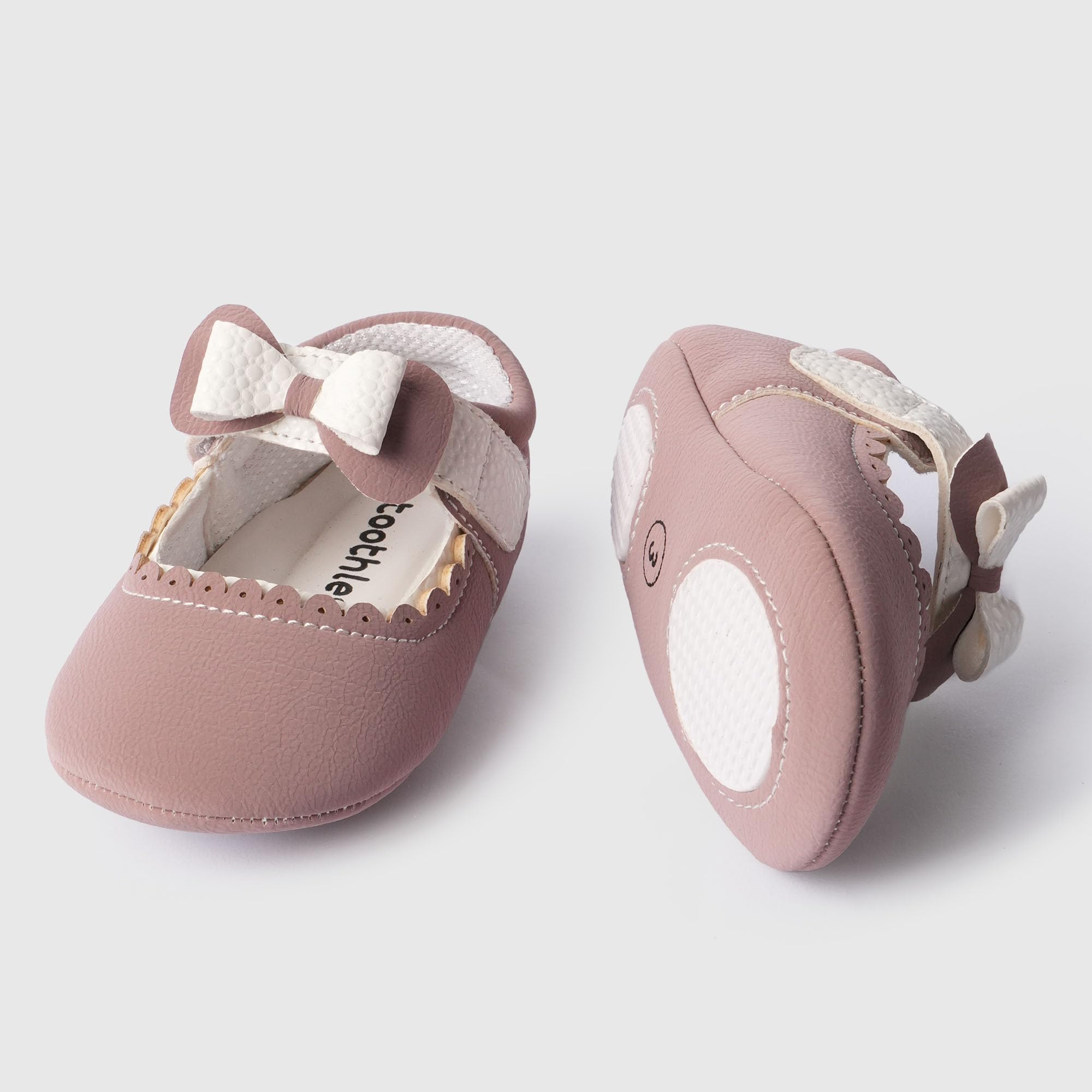 toothless Sweet Bow Baby Shoes Adorable Soft Sole First Walkers for Infants | Skin Friendly & Comfortable Booties | 9-12 Months 3