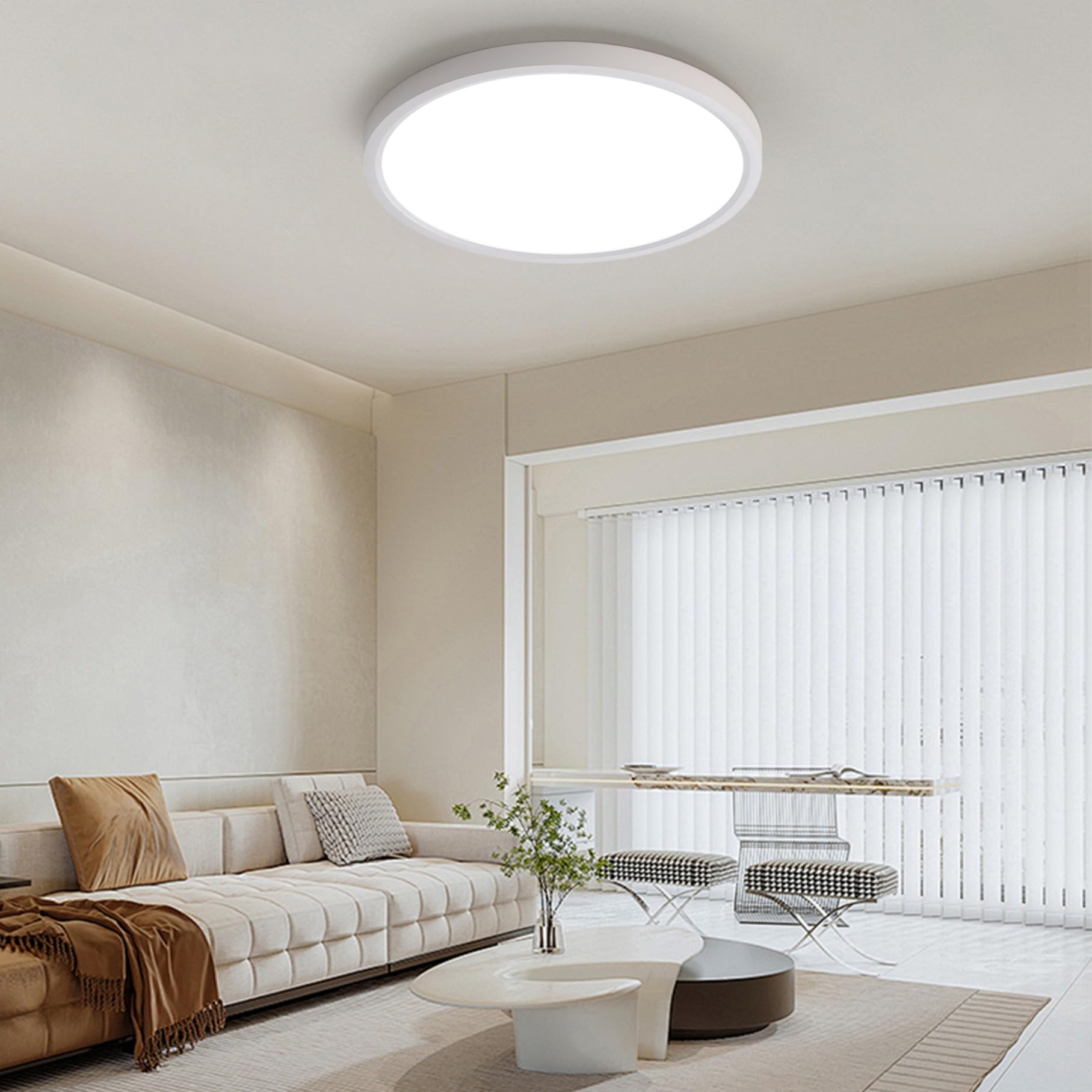 JDONG 36W Deckenlampe Neutralweiß 4000K Runde Modern LED Deckenleuchte 3000lm Modern Schlicht Lampe Dünn ideal für Wohnzimmer Bad Schlafzimmer Küche Wohnzimmer Flur Balkon Keller Ø40CM