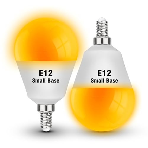 E12 Small Candelabra Base Amber Sleep Light Bulbs,1800K Blue Light