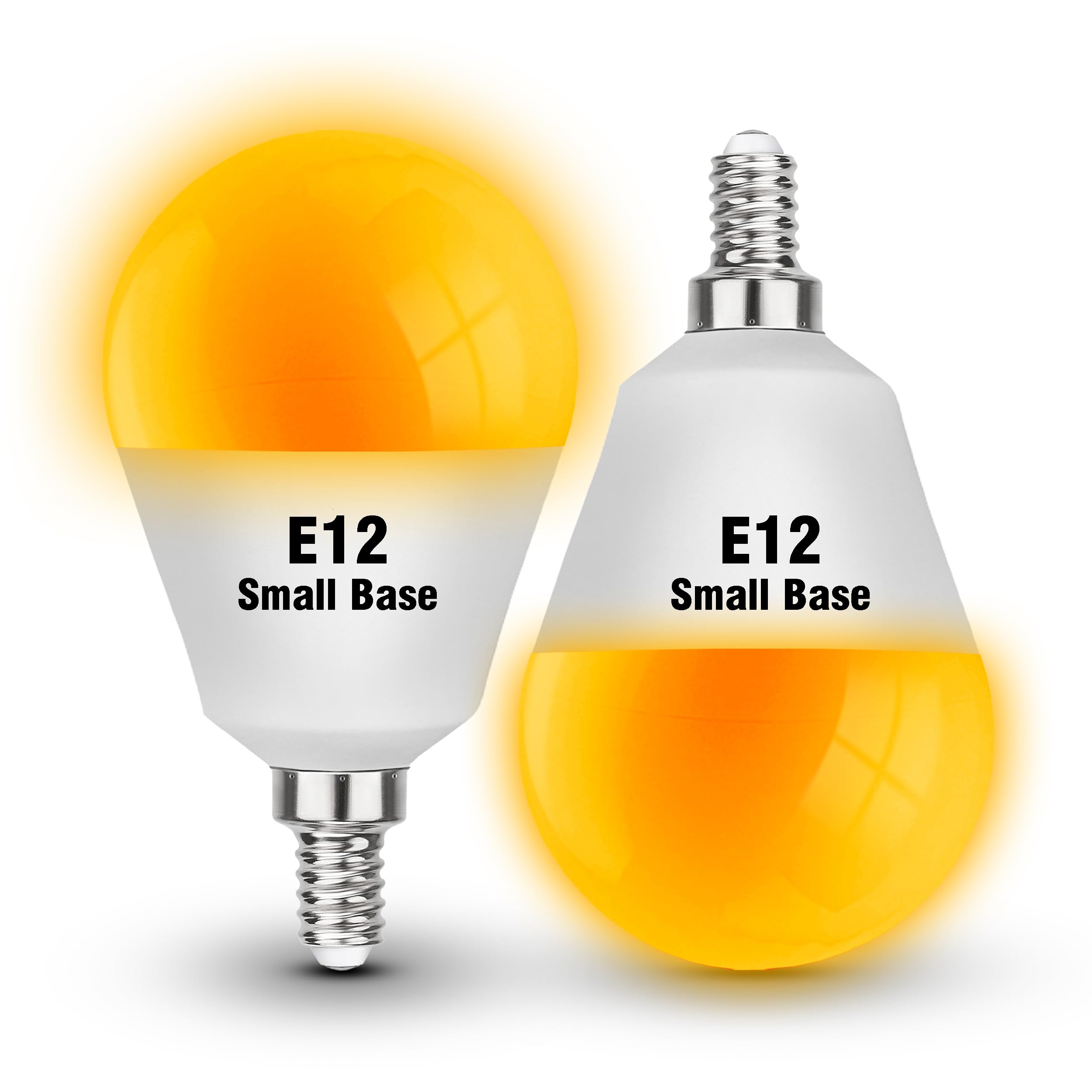 E12 Small Candelabra Base Amber Sleep Light Bulbs,1800K Blue Light Blocking