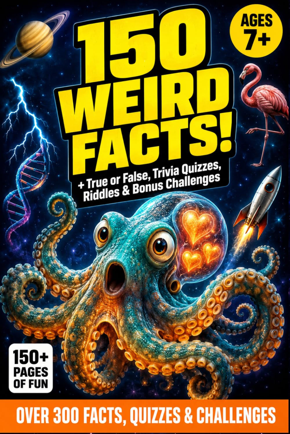 150 WEIRD FACTS: The Ultimate Fact Book for Curious Kids Ages 7 and Up: Facts, Trivia, Riddles & Challenges That Will Blow Their Minds!