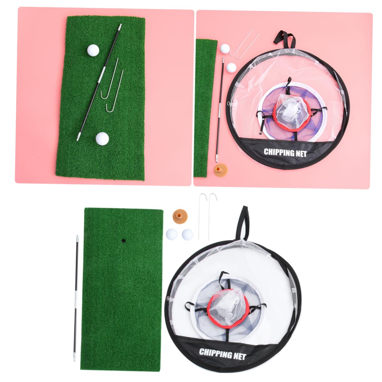 GOOHOCHY Golf Chipping Net Set Portable Pitching Cage Great for Dad Mom Boys and Girls and Teens