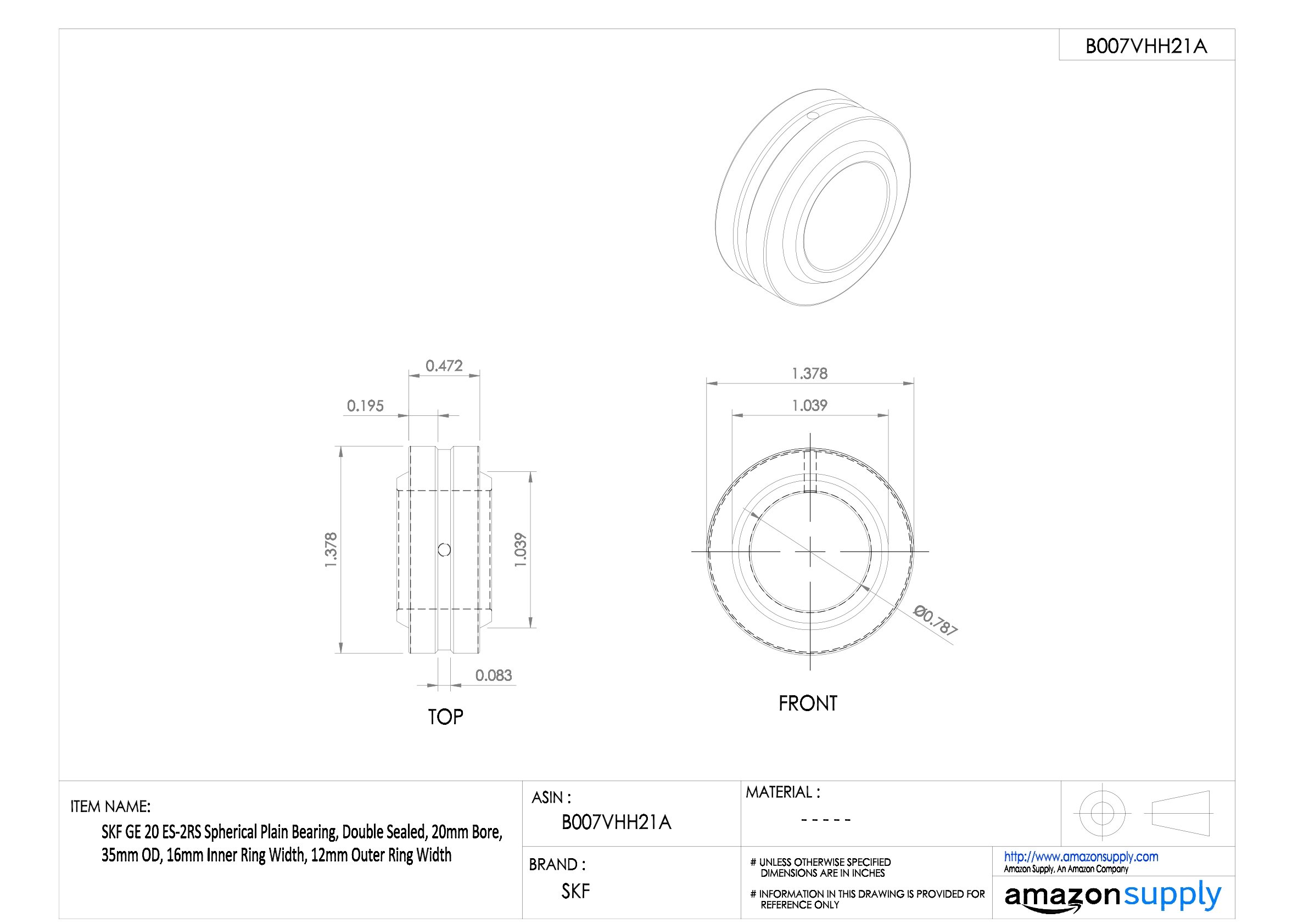 SKF Cojinete 20 35 12/16