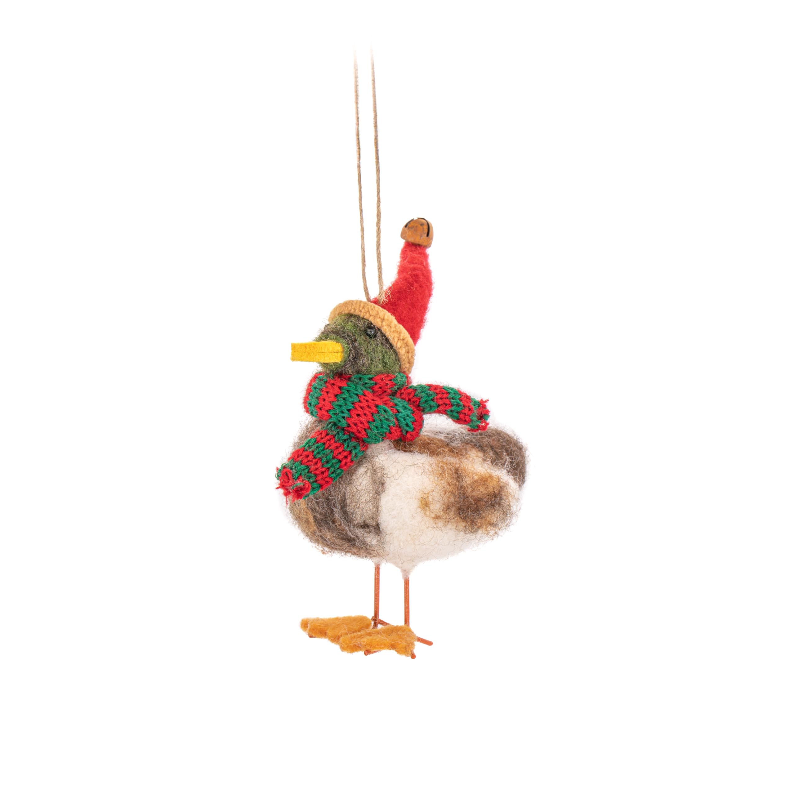 Sass & Belle Red Sass And Belle Duck With Santa Hat & Scarf Felt Decoration