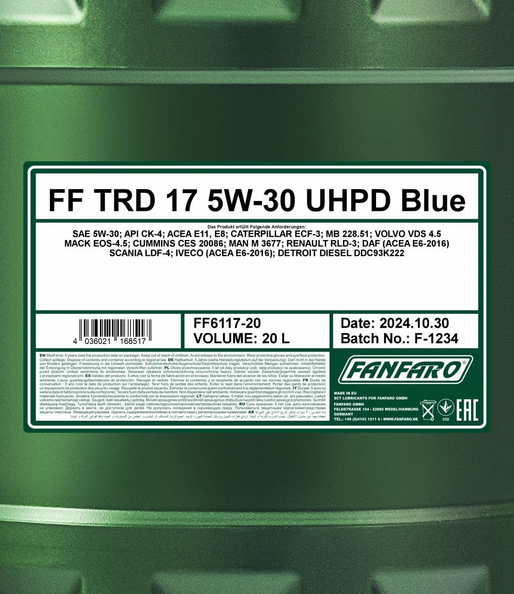 FANFARO 6117 TRD-17 UHPD 5W-30 Blue 20L