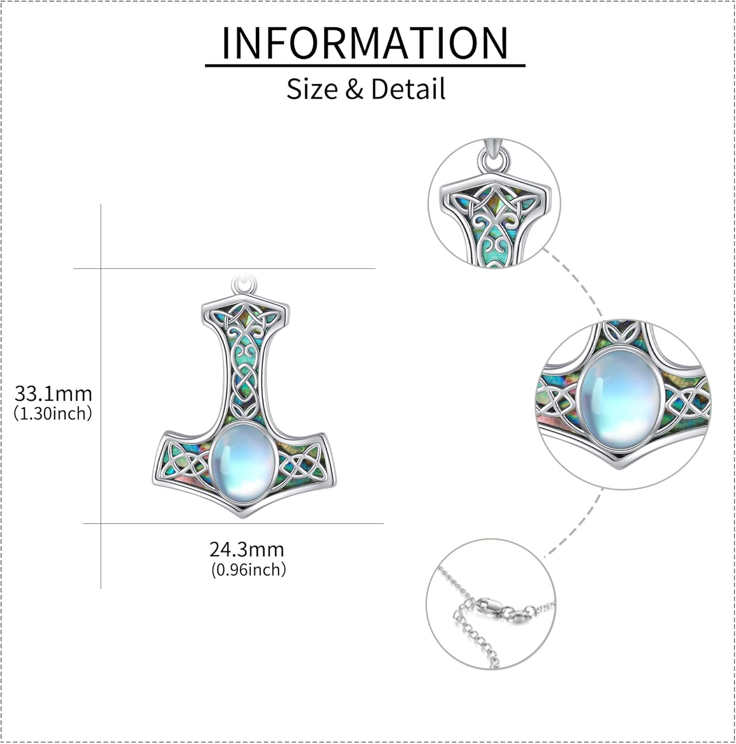 ONEFINITY Viking Jewelry Sterling Silver Mjolnir/Valknut/Raven Necklace Norse Mythology Amulet Pendant Celtic Pagan Jewelry of Talisman for Women Men