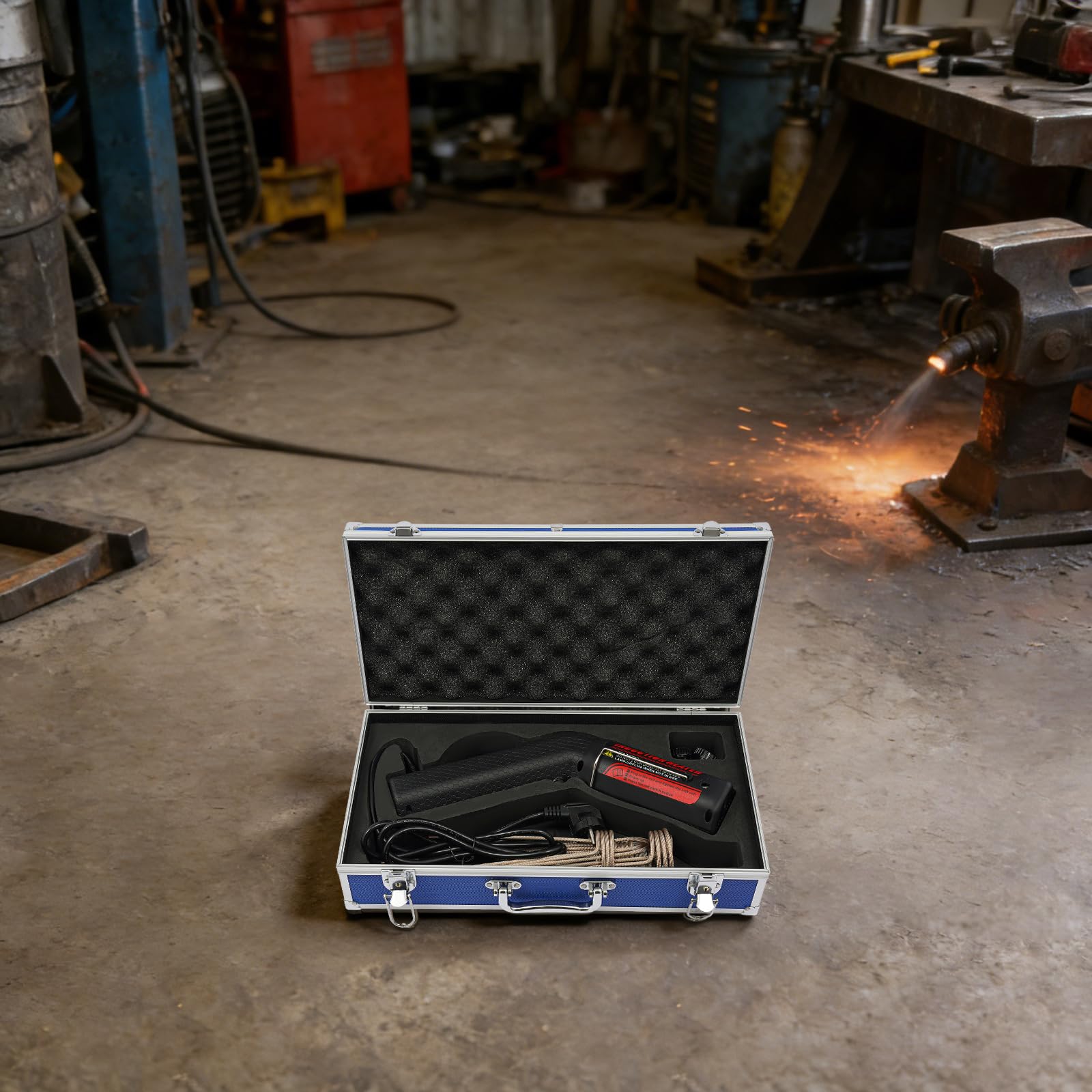 OUKANING Induktionsheizer 1100W mit 8 Induktionsspulen, Bolzenentferner Magnetischer Induktionsheizer 700-800℃ Induktionsheizung mit LED Licht, Kfz Bolzen-Induktionsheizgerät Set(Blaue Box)