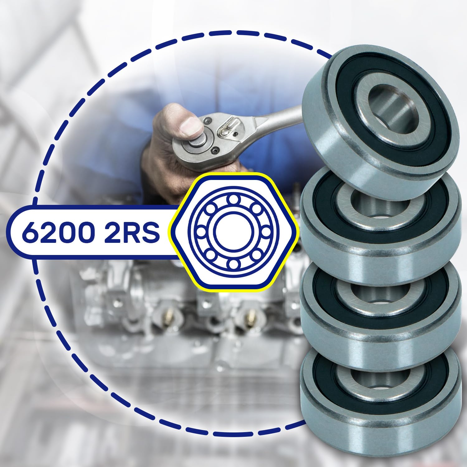 Produktbild von 2 SKF Kugellager 6200 ZZ / 2Z – Hochwertige Rillenkugellager, 10 X 30 X 9 Mm, Markenqualität
