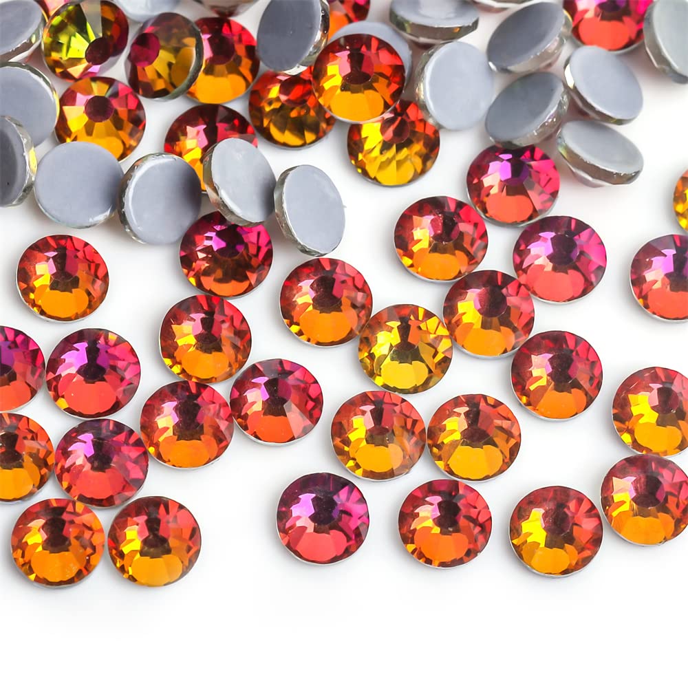 Diamantes Crystal Hotfix Rhinestones, Kryształki do żelazka Hot Fix, wielokolorowe, różne rozmiary, 1000 szt.(Antique Copper,SS20-1440pcs)
