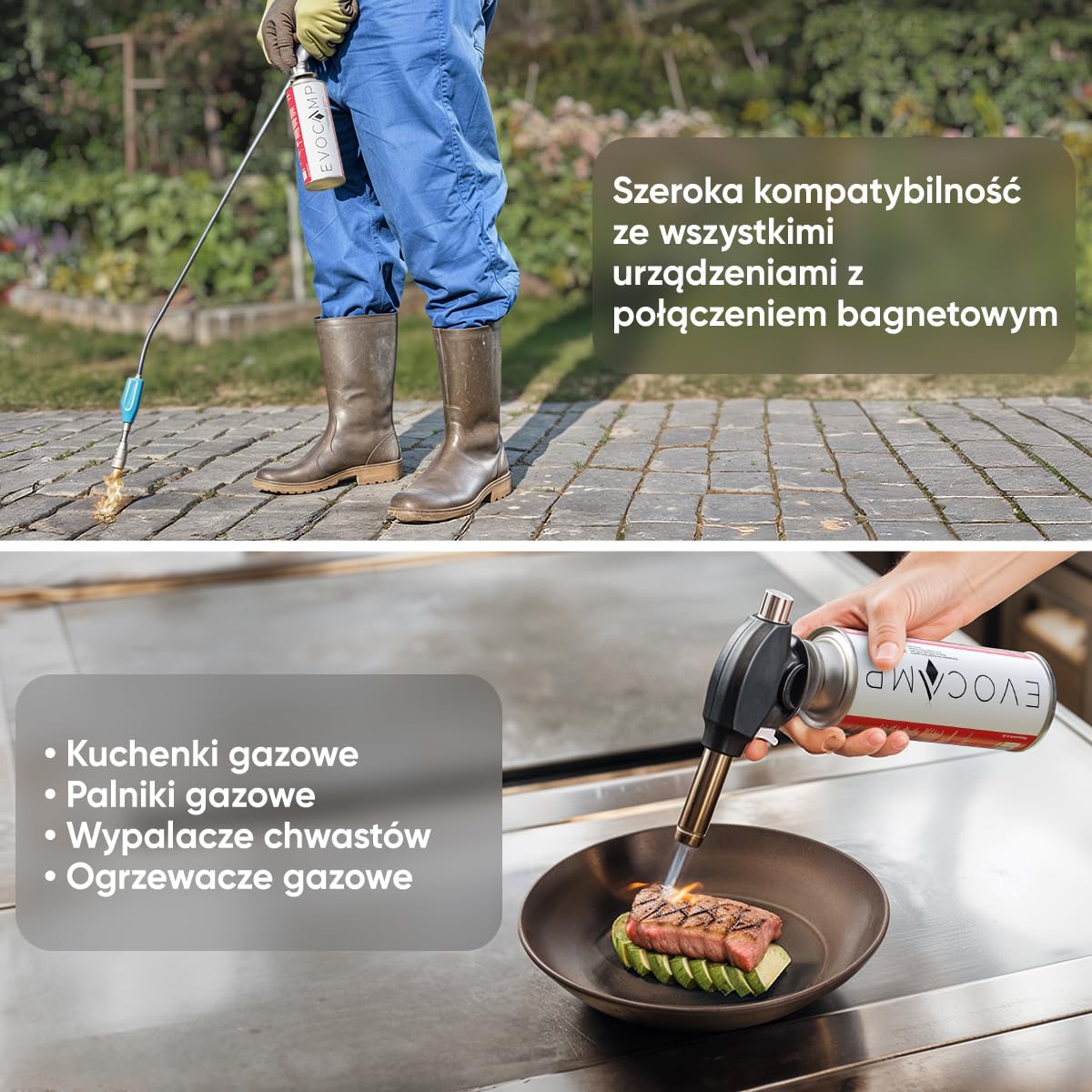 EVOCAMP 16 sztuk butanowych nabojów gazowych 227 g, typ MSF-1a, zawór bagnetowy, idealny do kuchenki kempingowej, ogrzewania gazowego, palnika do chwastów, na kemping, gaz butanowy, uniwersalna puszka