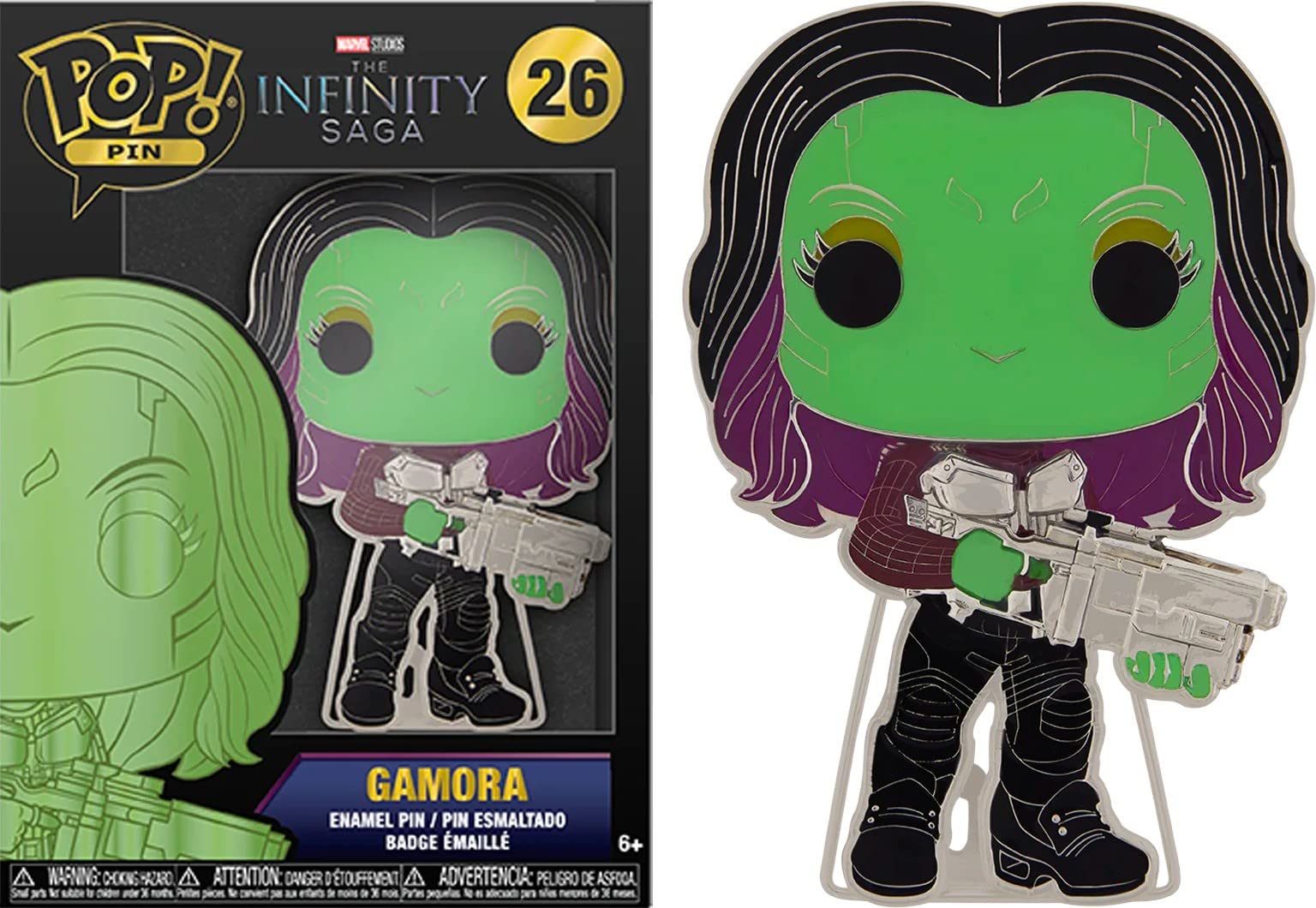 Loungefly POP! Large Enamel Pin MARVEL INFINITY SAGA: GAMORA CHASE GROUP, Gamora, Avengers Infinity War Enamel Pins