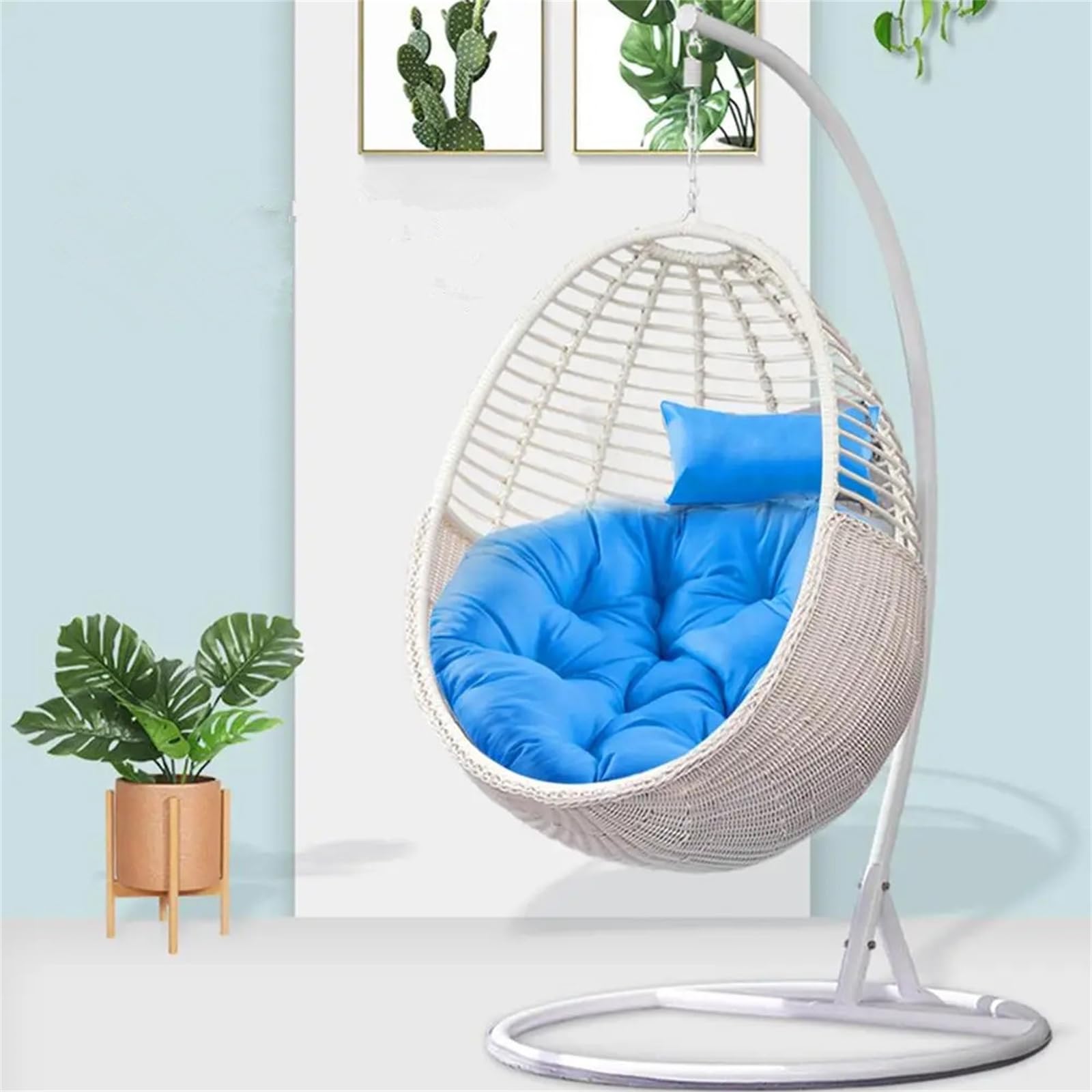 Egg Chair Cushion Replacement, Detachable Basket Egg Chair Cushion Washable, Thicken Hanging Basket Chair Cushion (41 Inch, Dark Blue)