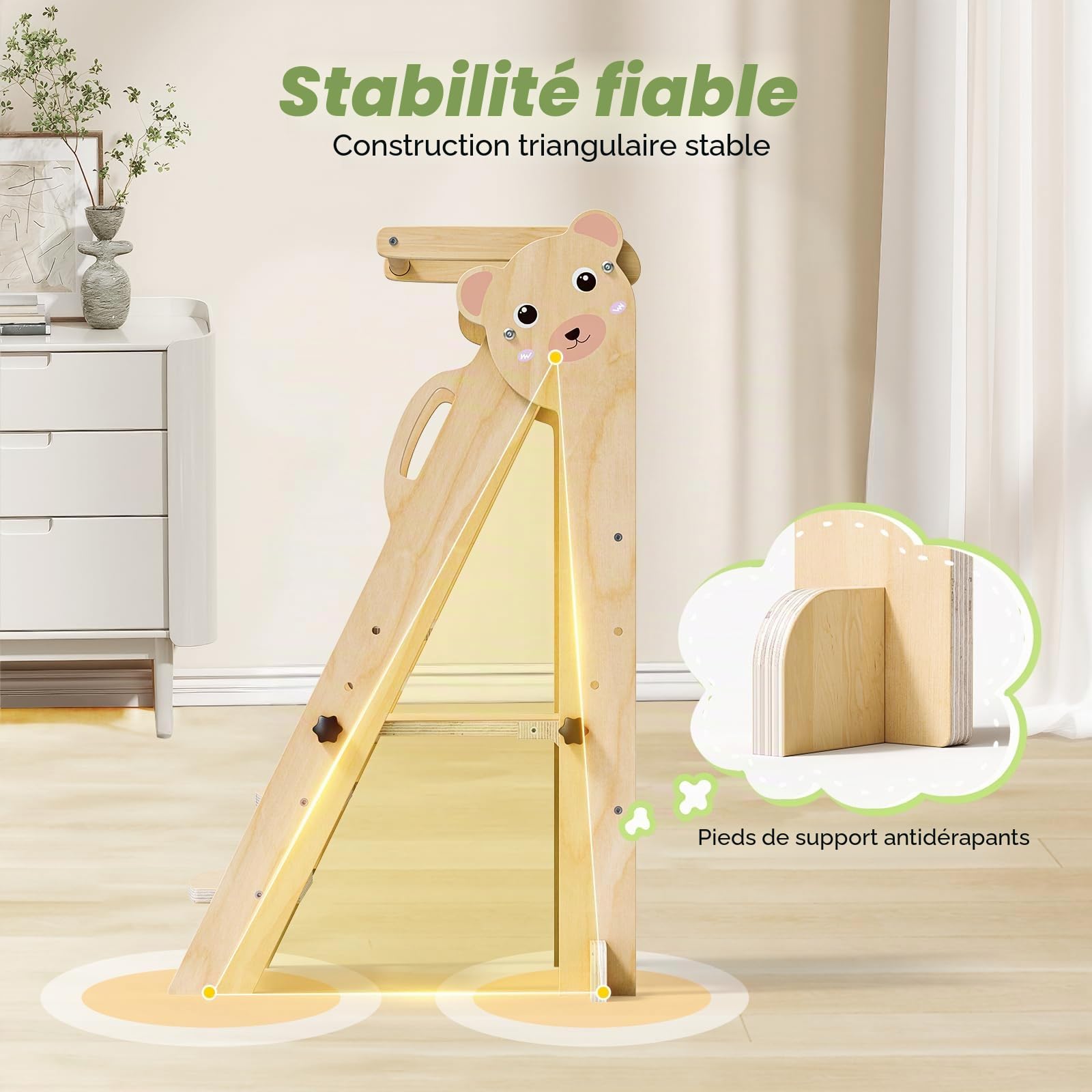 Tour pliable pour tout-petits - Tour d'apprentissage pour enfants - Réglable pour 18 mois à 5 ans - Conçue pour la sécurité
