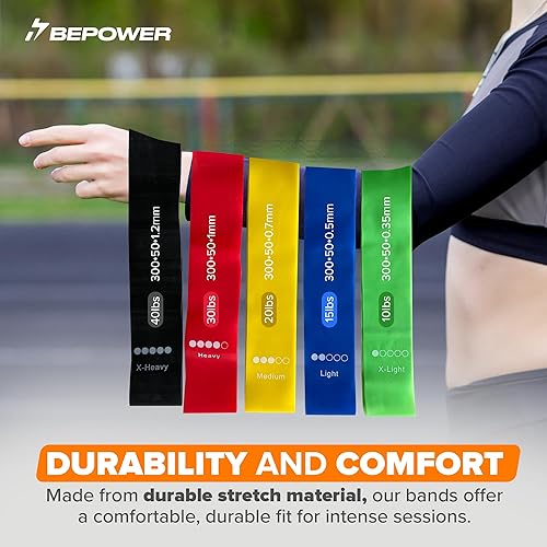 Miniatura 3 de Juego de bandas de resistencia con asas, bandas de resistencia para hombres y mujeres, bandas de entrenamiento para gimnasio en casa y fitness,