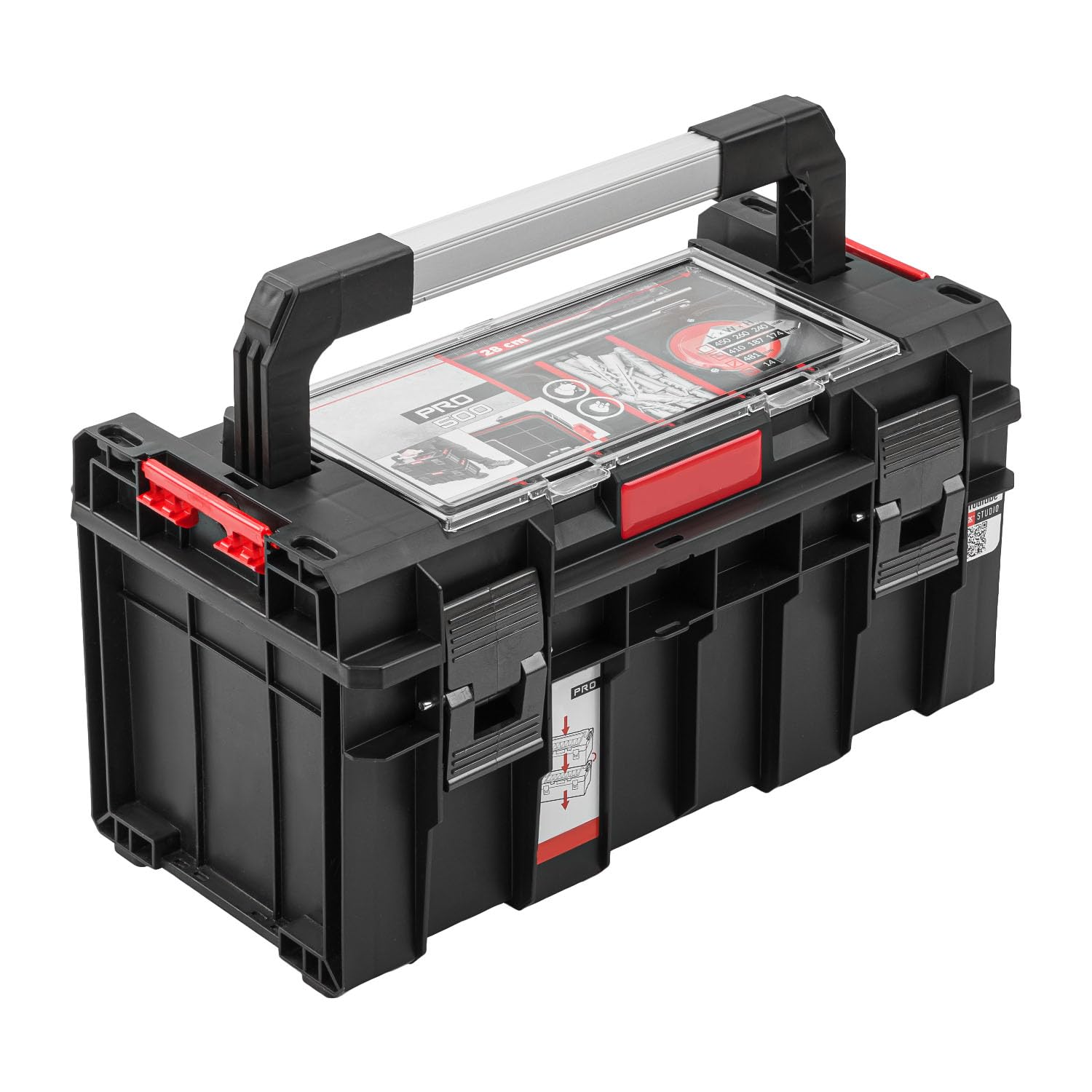 SYSTEM PRO Boîte à outils 500 l x P x H en cm : 45 x 24 x 26 cm Polyvalente, pour usage privé et commercial (PRO500)