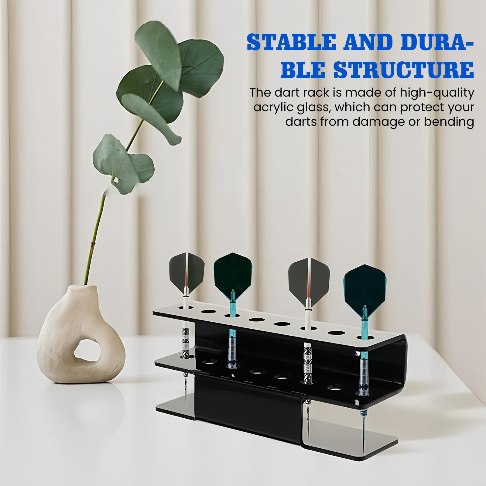 Soporte para Dardos, de Acrílico Negro para 16 Dardos, 2 Piezas Dart Holder Resistente, Almacenamiento Dardos En La Pared, Apto para Dardos de Acero y Dardos Blandos, Accesorio para Cualquier Diana