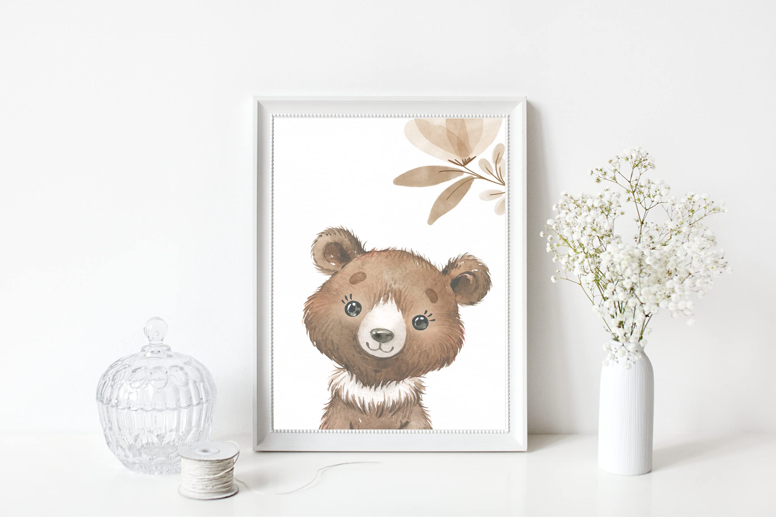 Lemmami Papeterie Set of 3 Boho Decorative Wall Pictures Nursery Baby Room Poster Pictures Girls Boy (Forest Animals Fox Bear) - Image 3