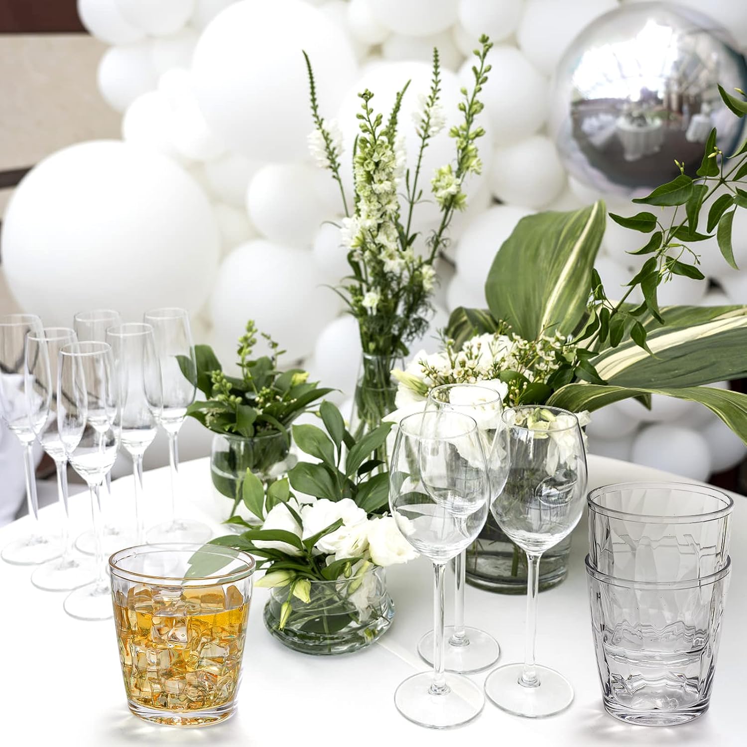 Hedume 9 Pack 10-ounce Plastic Water Tumblers, Transparent Drinking Glasses, Clear Acrylic Reusable Juice Wine Cups Stackable for Home, Picnic Party - Image 6