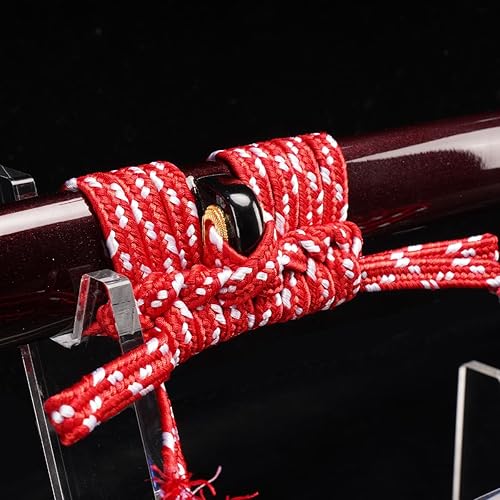 Miniatura 30 de ShadowDancer Espada Katana hecha a mano de espiga completa, auténtica hoja de acero T10/1095 con hamón real, no temperamento de arcilla L6 y borde