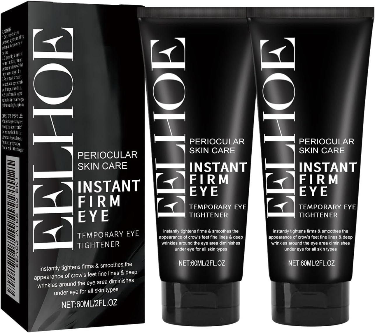 Instant Firm Eye Tightening Cream, voor wallen en wallen, anti-aging oogserum, verstevigt de delicate huid onder de ogen, dagelijkse vochtinbrengende crème, verstevigt en verzacht fijne (2PCS)