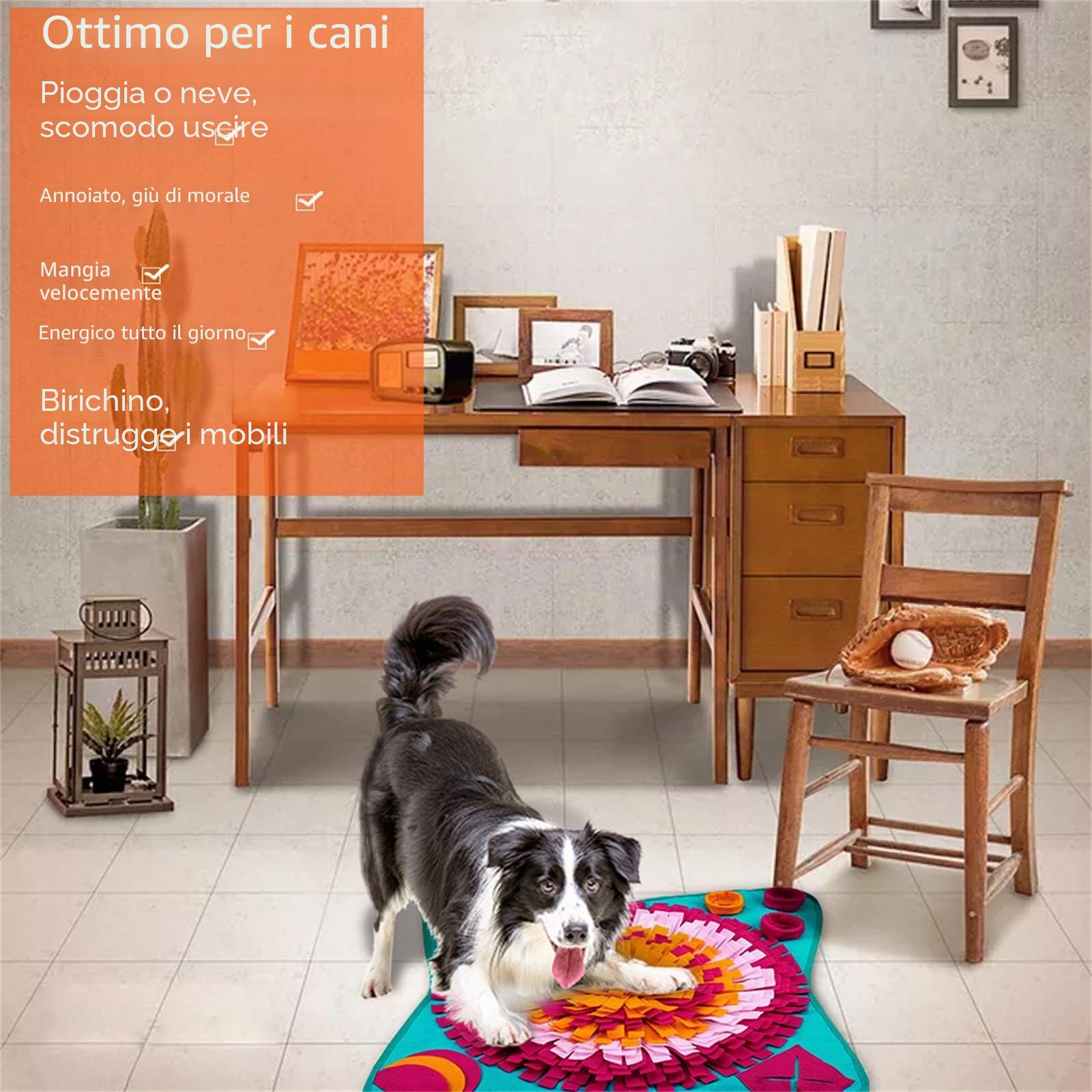 Tappeto Sniffing per Cani, Snuffle Mat per Addestramento, Giochi Interattivi e Alleviare lo Stress - Tappetino Puzzle