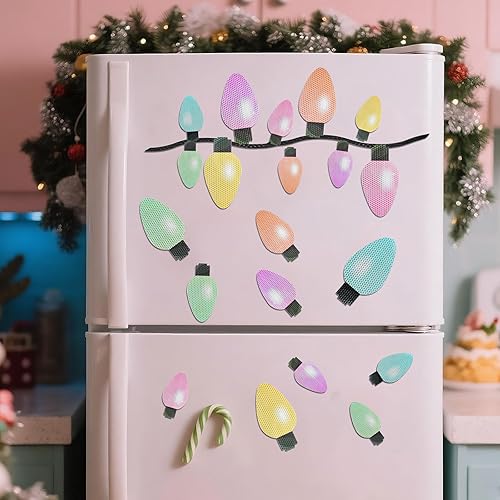 Miniatura 12 de Outus 190 imanes de Navidad para automóvil, luces a granel, calcomanías de refrigerador de automóvil, luces reflectantes de Navidad, imanes