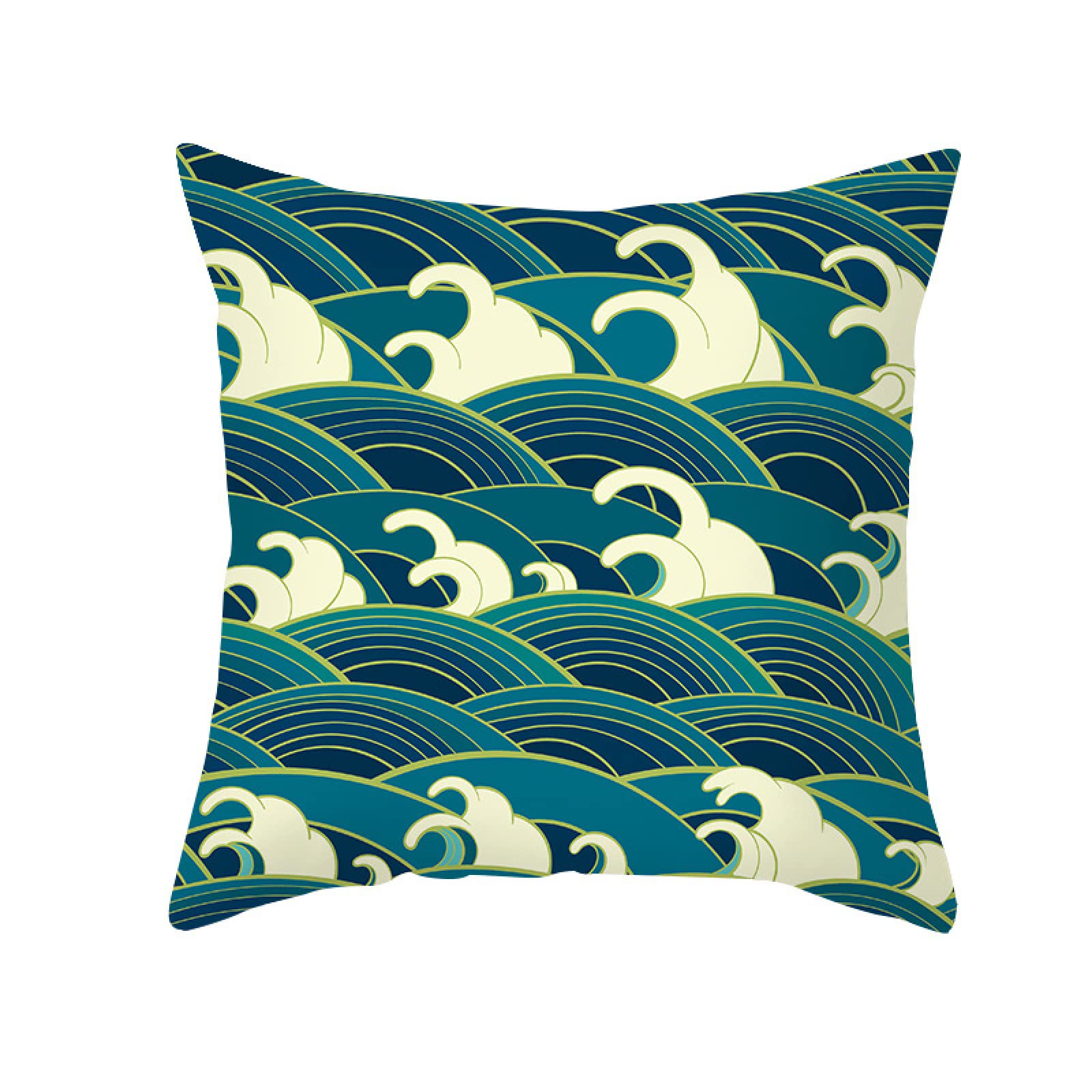 Cushion Covers Abstract Lake Pillow Cases Soft Linen Cushions with Covers Included Washable Sofa Cushions with Invisible Zip Pillowcase Breathable Pillow Cover 50x50 Cushion Cover 1 Pack